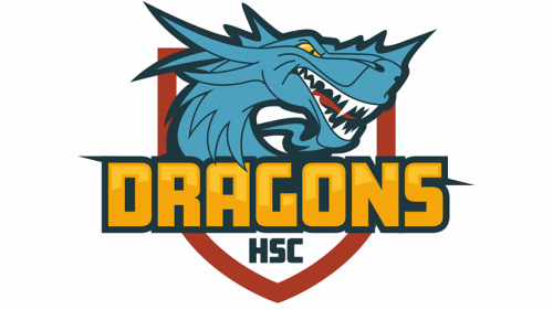 Blå drage som er logo for HSC Dragons